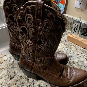 Ariat boots; leather upper